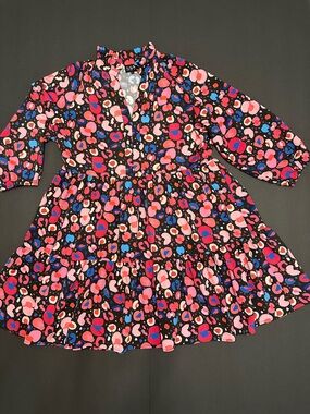 SSYS The Label Abstract Pink Floral Tiered Mini Dress - Size Large